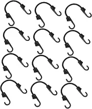 FOMIYES 12pcs Heavy Duty Elastic Luggage Straps with Hooks Weather Resistant Bungee Cords for Car Trunk Bike Rack Outdoor Cargo Tie Down Durable Easy to Use