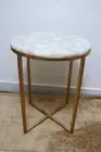 White Quartz Console Side Table Top, Quartz Agate End Sofa Side Table Top Decor