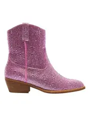 [Ravella] Lonestar Western Boots in Pink Rhinestone