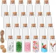 10 Ml Small Glass Bottles with Cork 24 Pack Mini Bottles with Twine & EXTRA Cork