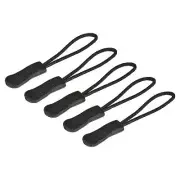 60pcs Zipper Pulls Pull Head Handle Replacement Tab Tag Cord Extender Black