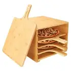 Multilayer Bamboo Pizza Peel Rack, Contain 4 x 12 Inch Non-Stick Bamboo Pizza...