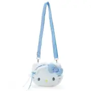Hello Kitty Plush Crossbody Bag Pouch Shoulder w/ Adjustable Strap :Blue Angel