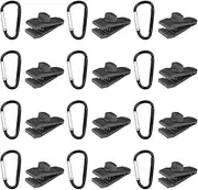 24 Pcs Tarp Clips with Carabiner - Heavy Duty Lock Grip Thumb Screw Camp Tent Clamp Clip for Awnings Outdoor Camping Caravan Canopies Car Covers Swimming Pool Covers with Buckle