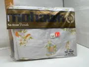 Mohawk No Iron Percale Floral Twin Fitted 39x76 Open Bag Cotton Blend Blue Pink