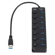 7 Port Usb 3.0 Hi Speed Multi Hub Expansion With Switch For Pc and Laptop