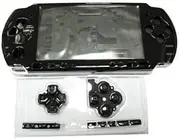 OSTENT Full Housing Shell Faceplate Case Repair Replacement Compatible for Sony PSP 3000 Console Color Black