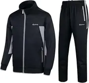 [PUMPITU] Men's Casual Athletic Tracksuit Long Sleeve Sweatsuit Set Full Zip Running Jacket and Pants 2 Piece Outfits