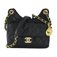 在飛比找ETMall東森購物網優惠-CHANEL Hobo Bag 經典雙C LOGO菱格紋小牛