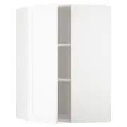 METOD corner wall cabinet with shelves, white Enköping/white wood effect, 68x37x100 cm