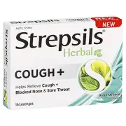 Strepsils Herbal Cough Lozenges Fresh Menthol 16pk