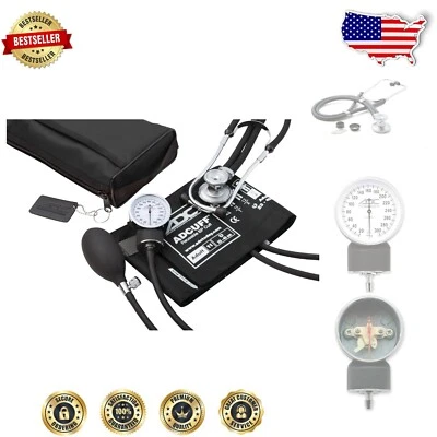 Professional Adult Aneroid Sphygmomanometer with Versatile Sprague Stethoscope