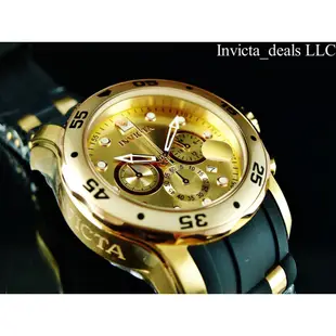 台灣一年保固英威塔Invicta 17884 Pro Diver石英錶潛水錶日本VD53機芯18k鍍金手錶男錶計時碼錶