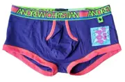 Andrew Christian Glow Pop Boxer Medium Purple AC9879 Mens Underwear Clothing