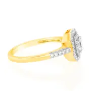 Luminesce Lab Grown 0.35 Carat Diamond Emerald Shaped Ring in 9ct Yellow Gold, N