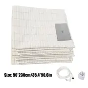 OZNALA 90*230cm Bed Earthing Sheet Grounding Mat Queen King Bed Fitted & Flat AU Plug King Queen White