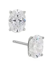 Nadri Modern Love Oval Cubic Zirconia Stud Earrings
