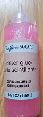 New 3.89 oz Bottle Crafter's Square Pink Glitter Glue FREE SHIPPING