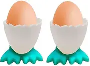 2Pcs Plastic Egg Tray for Home Use Children's Cartoon Plastic Egg Cup Fun Egg Cup Cute Chicken Footed Tray High