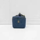 Chanel 22c Mini Vanity Denim Gold Ball Chain Bag