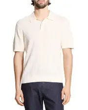 Theory Mesh Short Sleeve Polo in Tactile Cotton