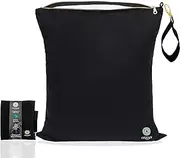 Ornadi X Large Waterproof Antimicrobial Wet Dry Bag Inhibits Bacteria & Odor from Sweaty Gym Clothes, Dirty Laundry, Swimsuits & Towels for Odor Proof Travel Made in USA 17 X 23.5 inch, Black,