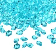 1000pcs Fake Ice Rocks, Dazzling Resin Crushed Ice Fake Diamonds, Light Blue