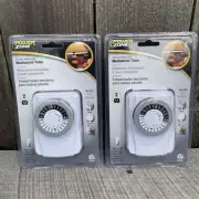 2 Power ZONE Mechanical Electrical Timer 24 Hour Heavy Duty Unopened