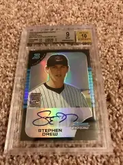 Stephen Drew 2005 Bowman Chrome Refractor Rookie Card- BGS 9- BGS 10 AUTO