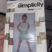 Simplicity Girls Easy Short Outfit Pattern 5619 Size 3-6 Uncut