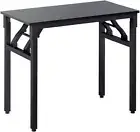 Computer Desk 80Cm Black Particle Board Desktop Steel Frame Office Laptop Desks