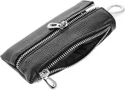 [COLLBATH] Car Key Holder Wallet Multipurpose Keychain Coin Pocket Pu Material Stylish Zipper Design for Both Men Women Random Style