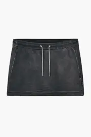 TERRY MINI SKIRT W/ RHINESTONE DRAWCORD
