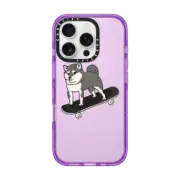 iPhone 16 Pro Impact Case Skateboarding Shiba Inu