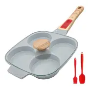 Ceramic Egg Frying Pan with Lid, Nonstick 4 Cup Fried Egg Pan with Detachable...