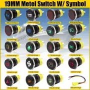 19mm LED Light Push Button Smart Switch ON/OFF 12V/24V Marine Boat Truck RV Car