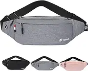 Bum Bag for Ladies Women Men Bumbags Waist Fanny Pack with Headphone Jack and Adjustable Belt for Sport Running Hiking Jogging Gifts for Men Women Grey, Grey, L, bumbag