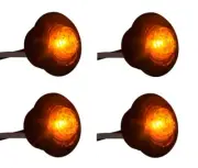 4 x Flush Mount Orange 12/24V LED Marker Lights for Roll Bull Bar Track SUV 4x4