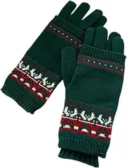 [JINZIJINYU] Winter Knitted Touchscreen Gloves Christmas Double Layer Dual Use Touch Screen Gloves Winter Couple Cycling Running Gloves