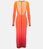 [Courreges] Courrèges Gradient semi-sheer midi dress AU 10 multicoloured