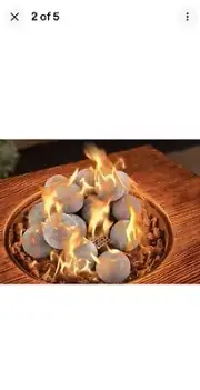 15 PCS Blueridge Brand Designer Ceramic Fire Balls 3” Gray Indoor/ Outdoor