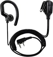 HYS G Shape Radio Earpiece 2 Pin Ear Piece with mic Compatible for Kenwood Baofeng UV5R Walkie Talkie, Two Way Radio Headset for Security Police
