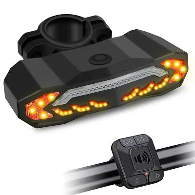 Bike Tail Lights Rechargeable Turn Signals 110dB Anti-Theft Alarm Electric Horn