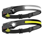 Bright Rechargeable Headlight LED Motion Sensor Headlamp Flashlight Head Lights
