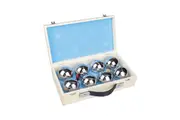 Deluxe Boules Bocce 8 Alloy Ball Set with Wood Case
