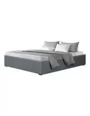 [Artiss] Toki Gas Lift Base Queen Size Bed Frame in Grey