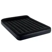 Intex Dura-Beam Classic Inflatable Queen Airbed Mattress with Pillow Rest Black
