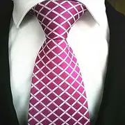 Men's Ties Plaid red White Collar Fashionable Dress Casual tie.