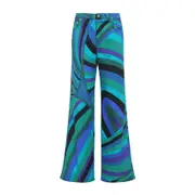 [Pucci] Pucci-Emerald Green Cotton Iride Pants-Donna 42 IT