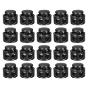 20pcs Double Hole Spring Clasps Toggle Fastener Locks End, Black Matte